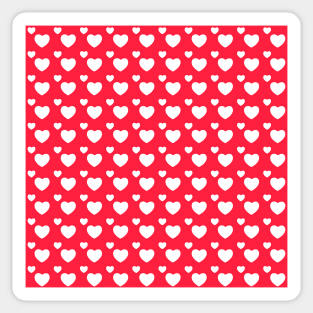 Tiny white hearts pattern on Red Background Sticker